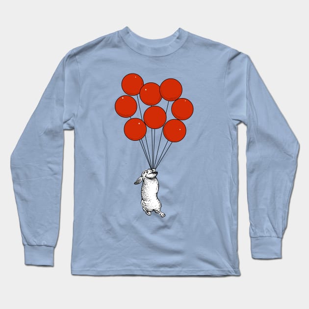 I Believe I Can Fly Bunny Long Sleeve T-Shirt by huebucket